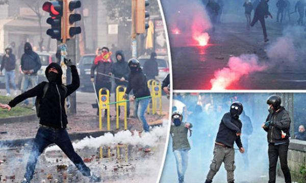 Ранени полицаи след сблъсъци с фенове на Наполи 